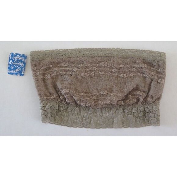 Free People F7150220A 2224 Women's Sz L Taupe Stretch Lace Bandeau Bra Top - Picture 1 of 6